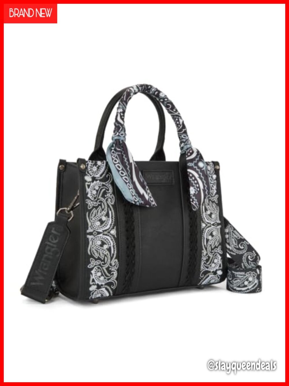 Wrangler Desert Paisley Medium Tote Bag Faux Leather Embroidered Crossbody